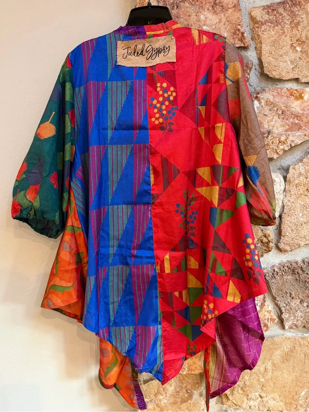 Jaded Gypsy Colorful Patchwork Sari Kimono - Picture 2 of 3